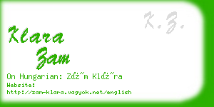 klara zam business card